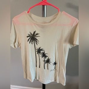 Billabong cream/off white shirt with palm trees